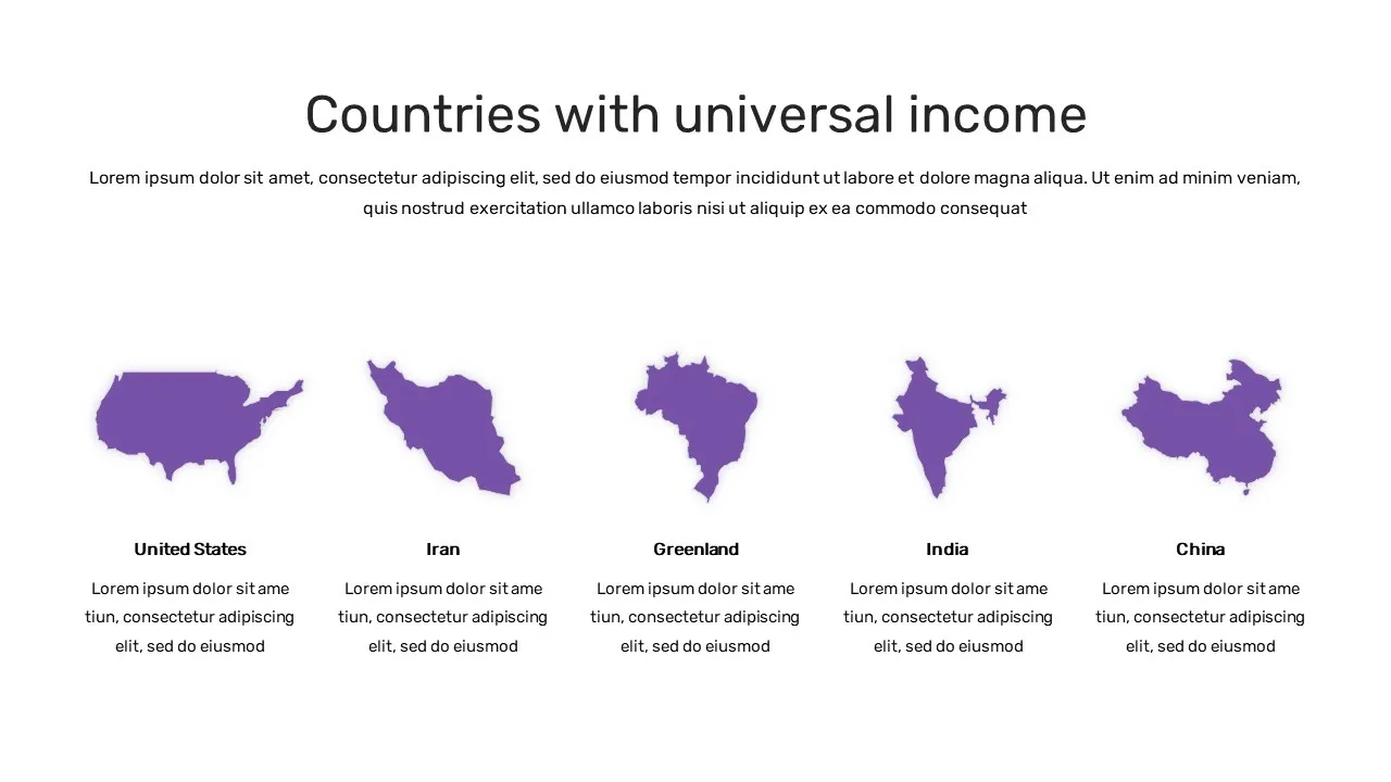 Countries with Universal Income Slide of Free Universal Basic Income Presentation