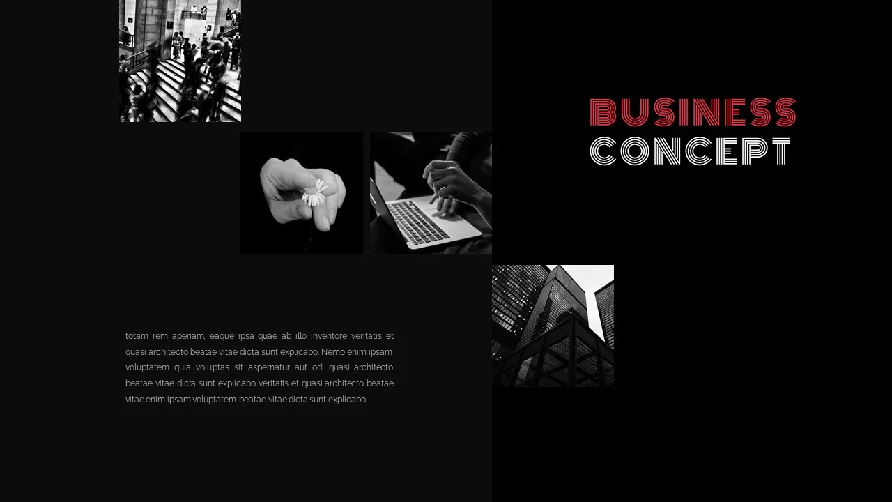 Creative dark theme google slides templates for business presentation