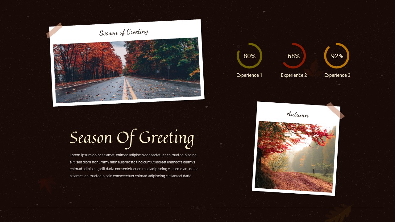 Dark background Autumn slides template for google slides