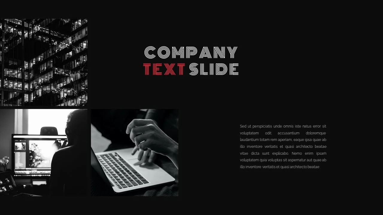 Dark slides for google slides presentation