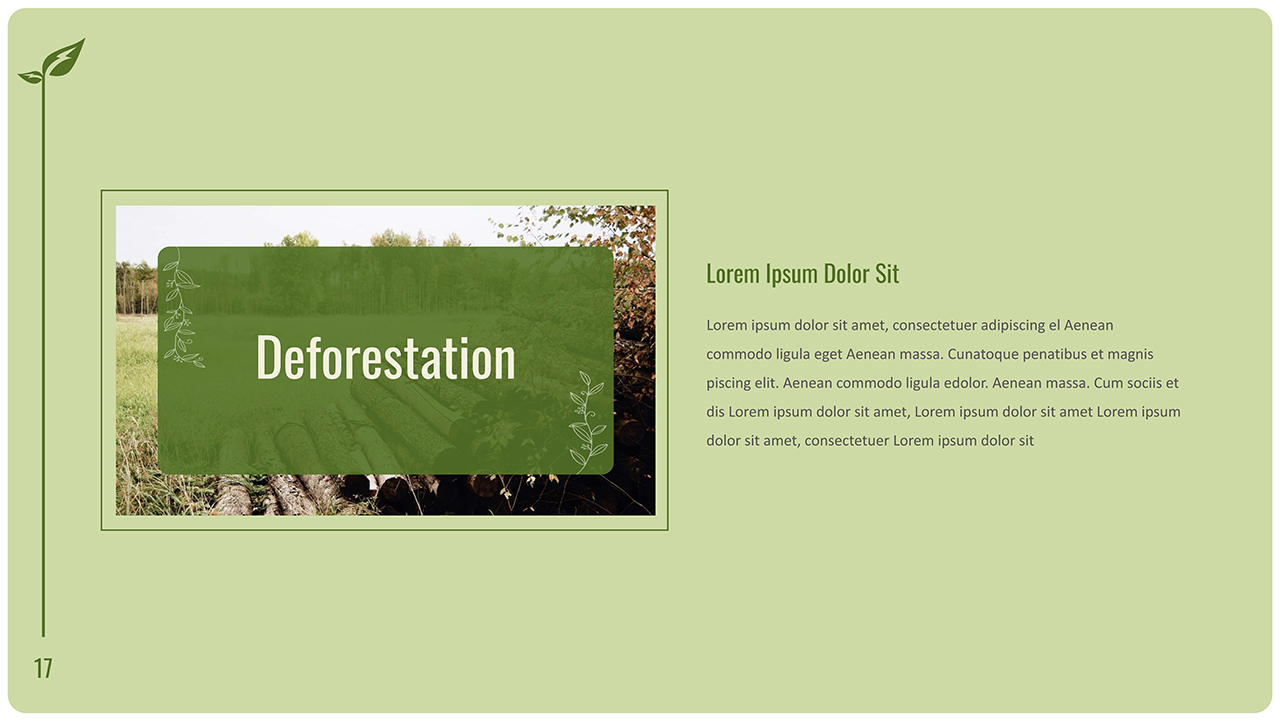 Deforestation Slide of Environment Google Slides Theme