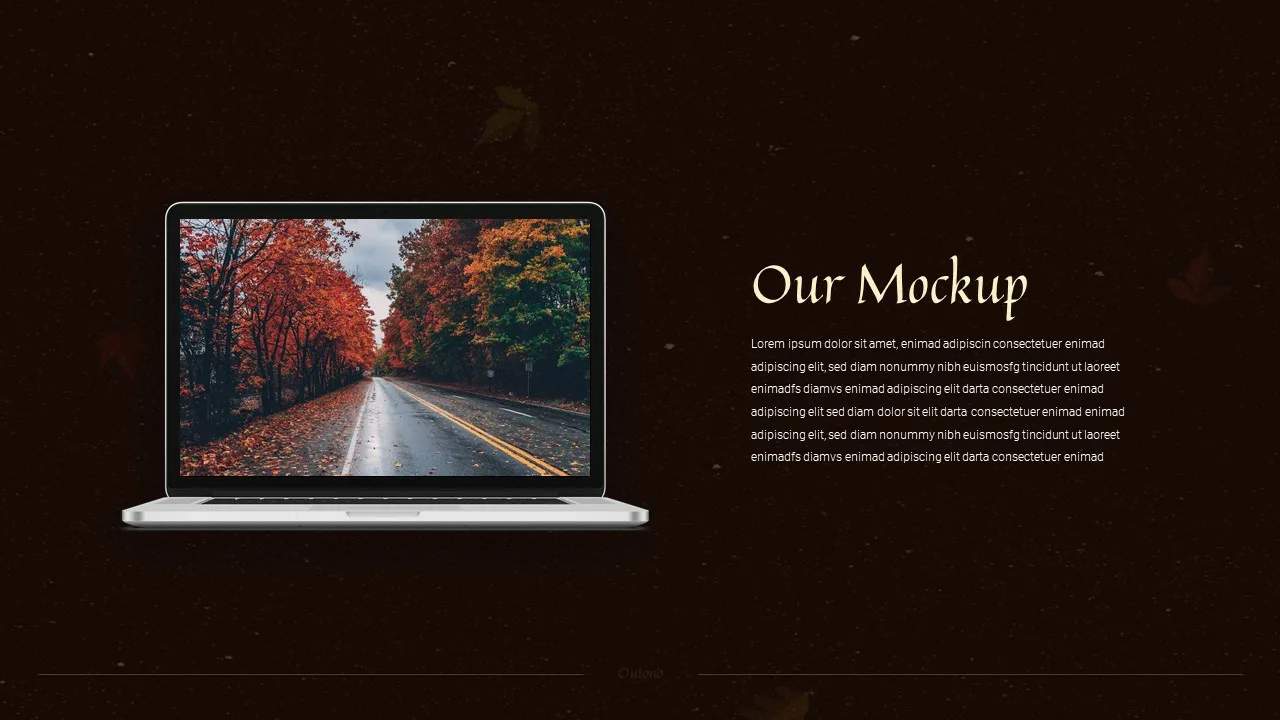 Device mockup slide for Autumn google slides template