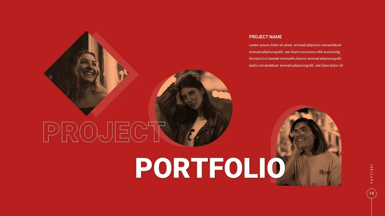 Digital marketing template for google slides project portfolio slide