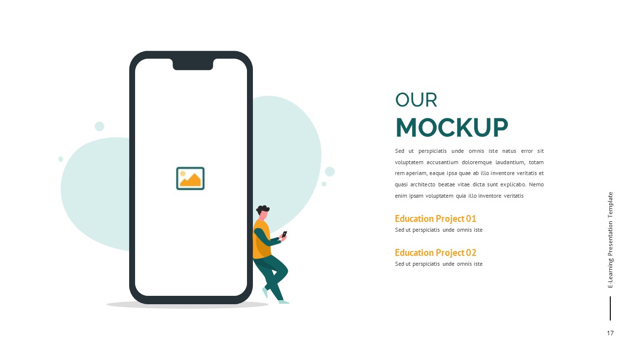E-Learning Mobile Mock-up Slide