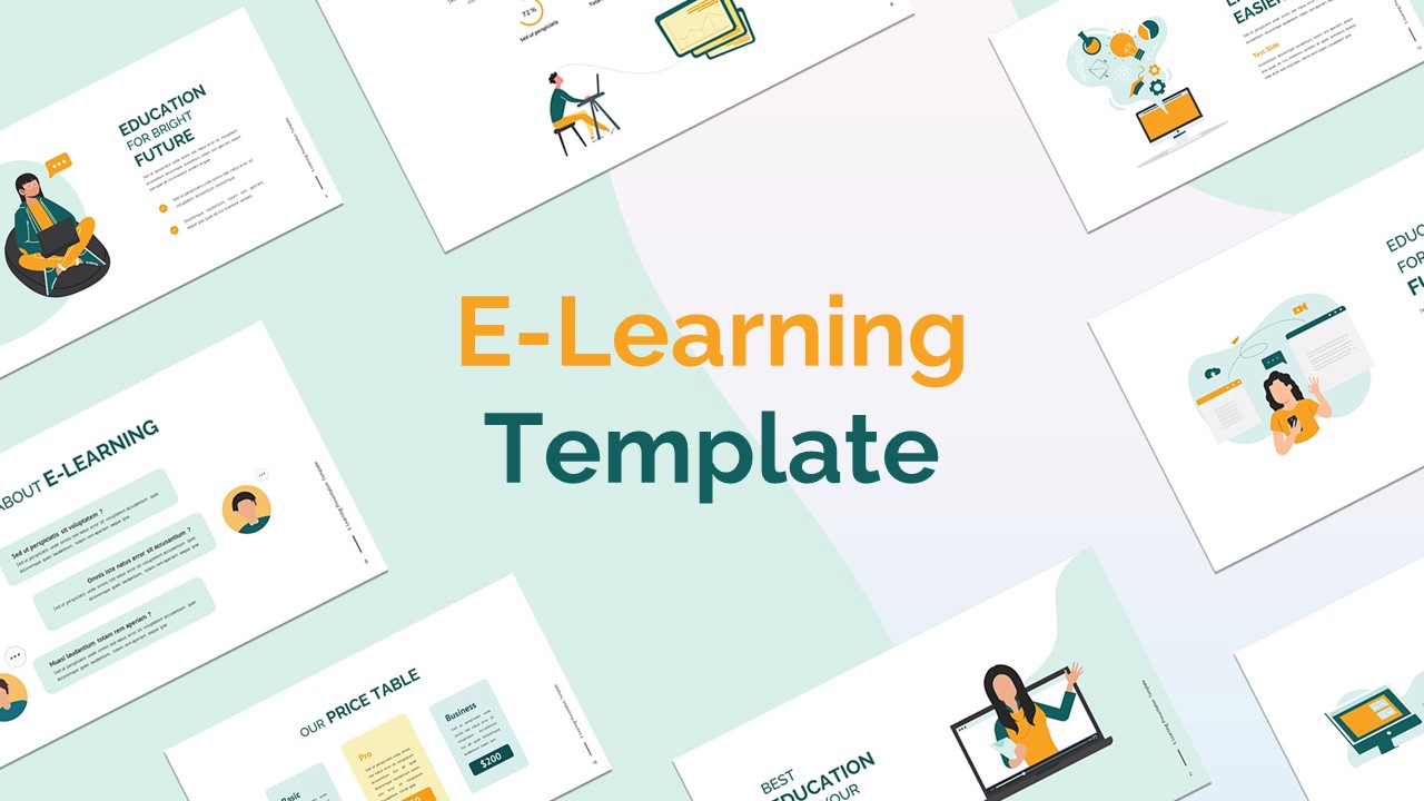E learning Presentation Template for Google Slide Cover Slide