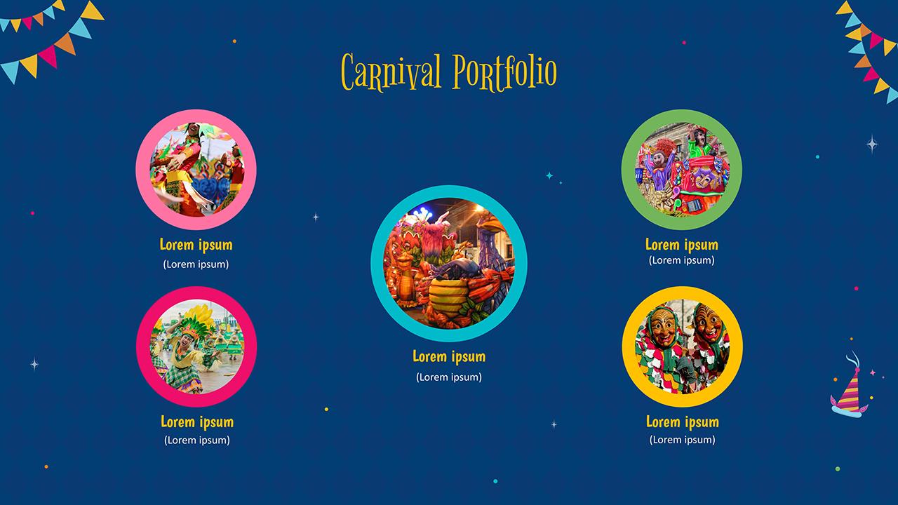 Free Carnival Portfolio Slide Template for Google Slides