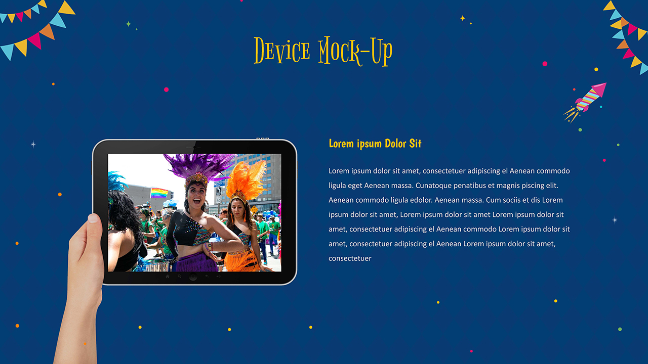 Free Carnival Slides Template Laptop Mock-up Slide