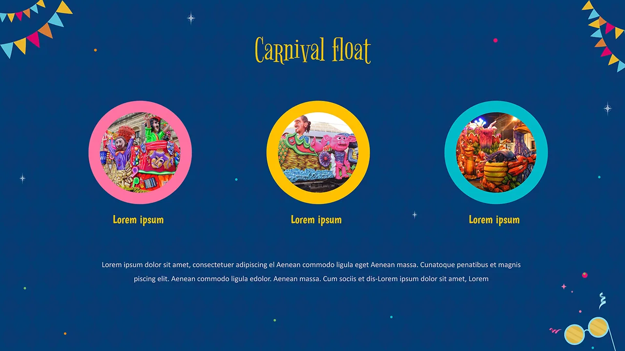 Free Carnival Slides Themes for Google Slides 3 Column Layout Slide