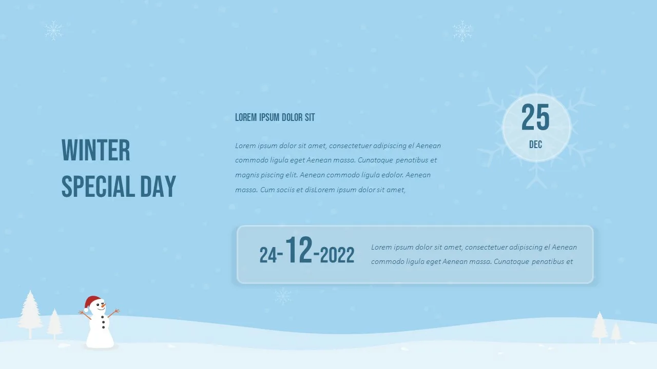 Free Google Slides Winter Theme Christmas Day Celebration Slide