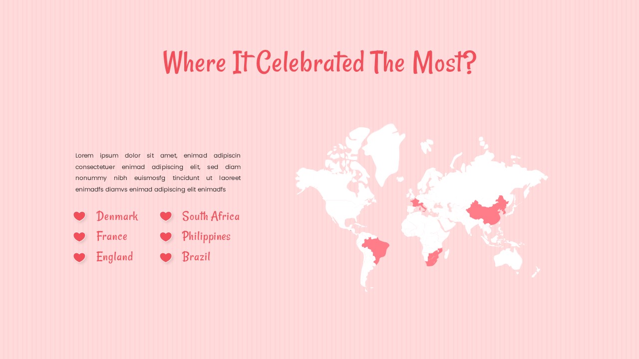 Free Valentine’s Day Slides Theme World Map Slide