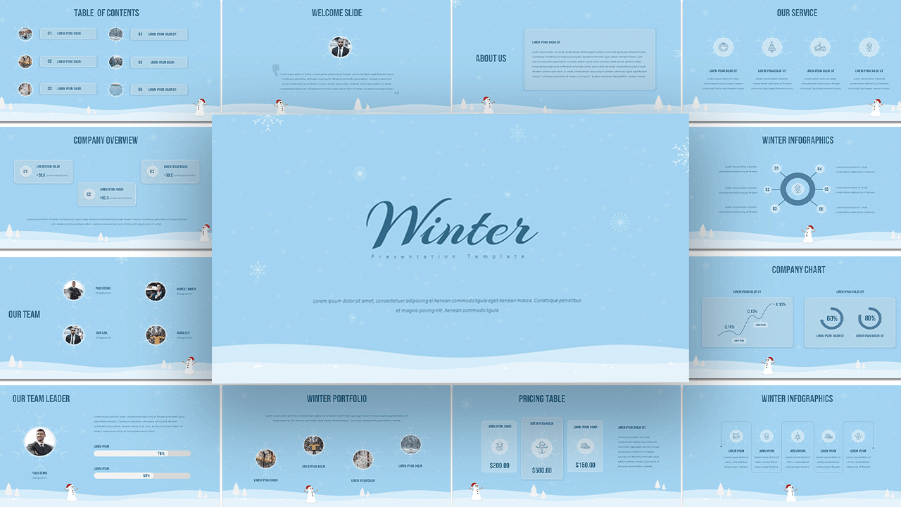 Free Winter Google Slides Theme Cover Slide