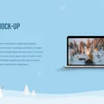 Free Winter Google Slides Themes Laptop Mock-up Slide