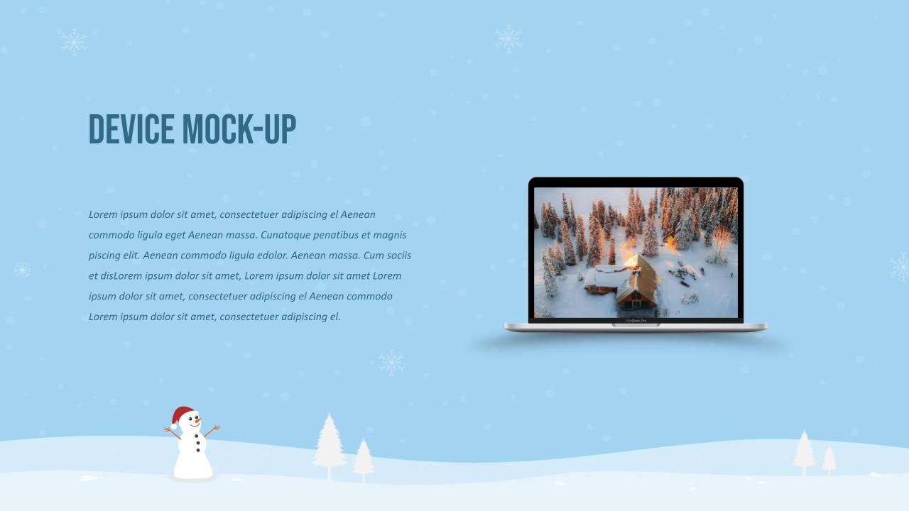 Free Winter Google Slides Themes Laptop Mock-up Slide