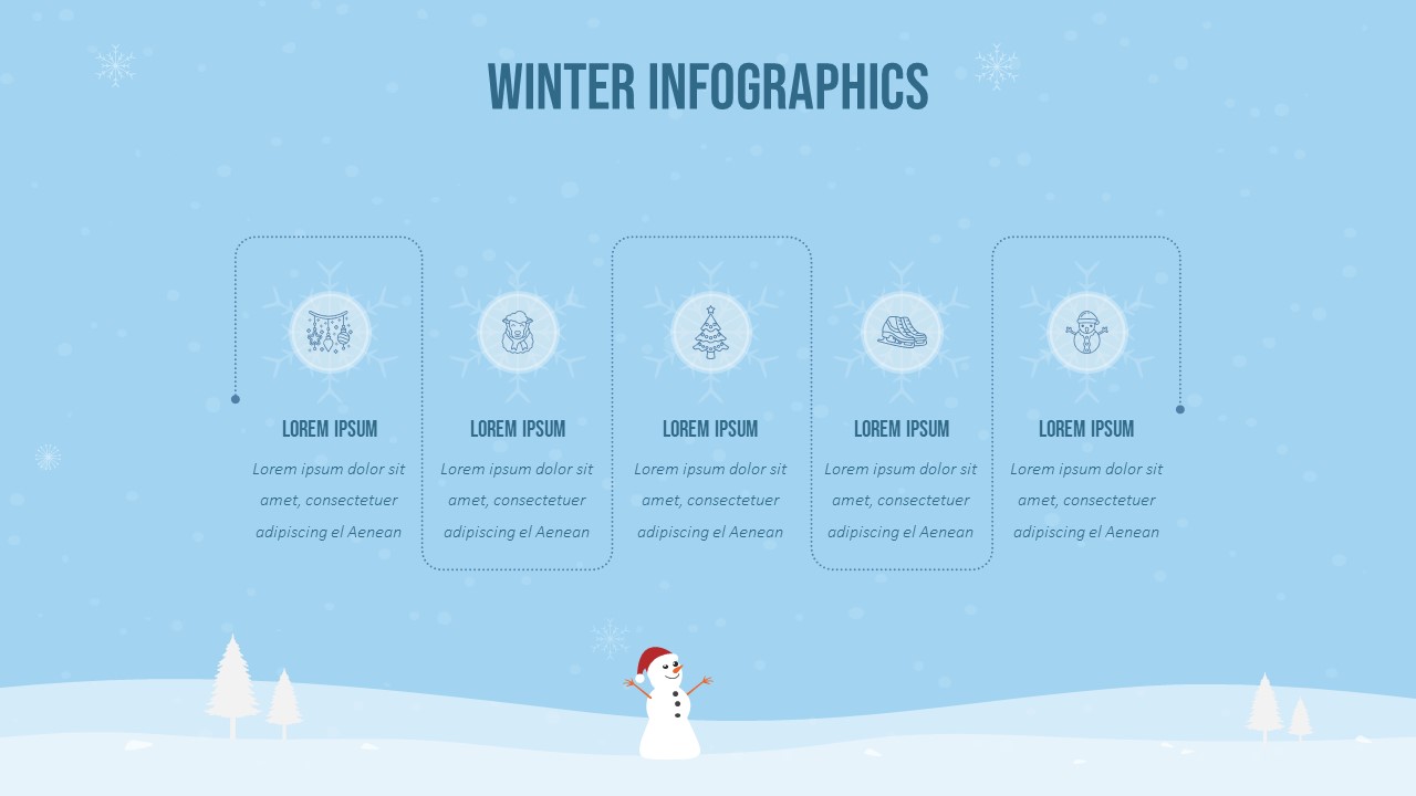 Free Winter Theme Google Slides Template with Infographics