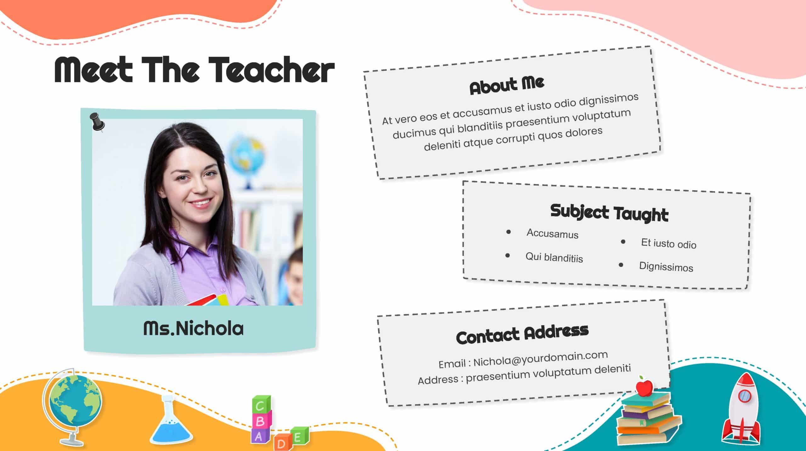 Free all about me teacher templates for google slides