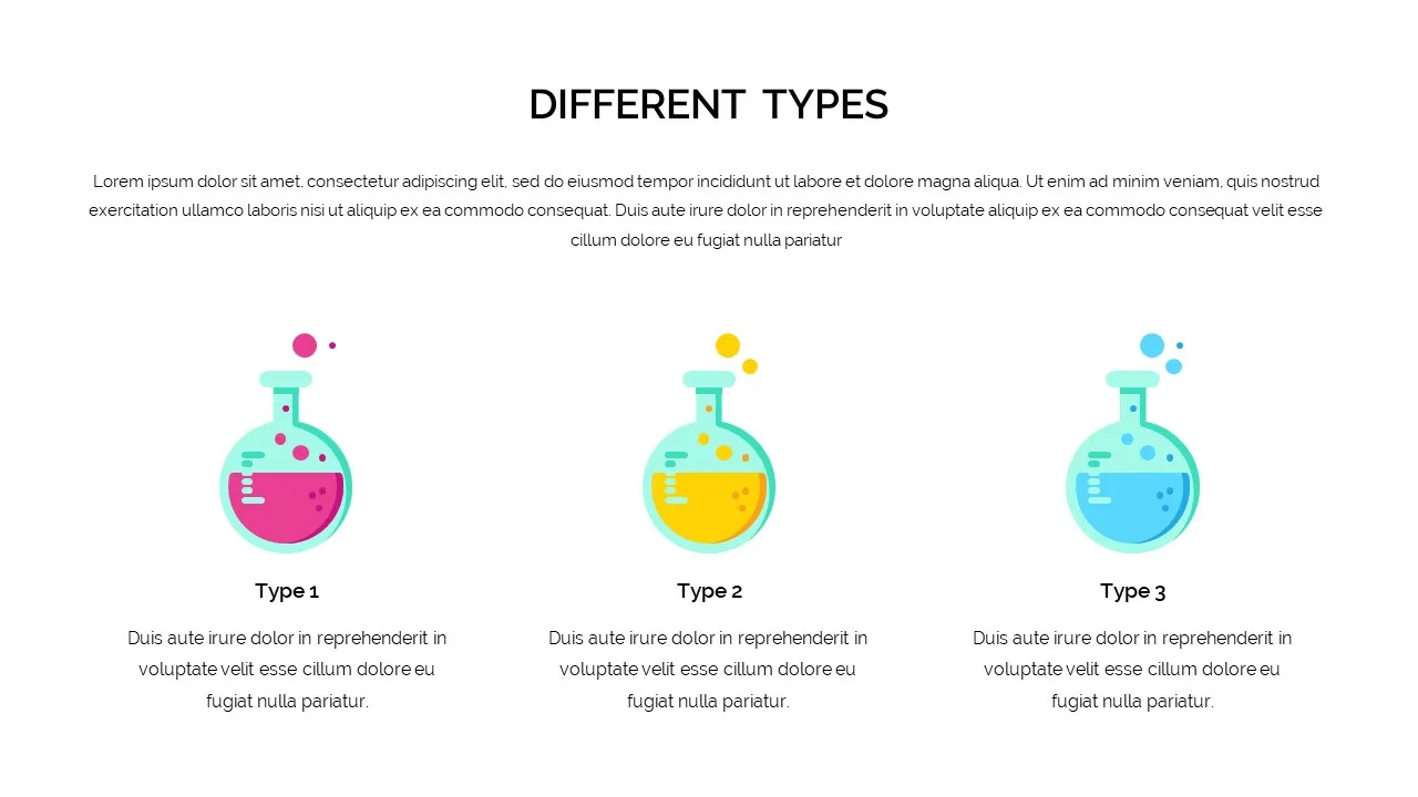 Free chemistry slides template perfect for describing different types of chemical reactions