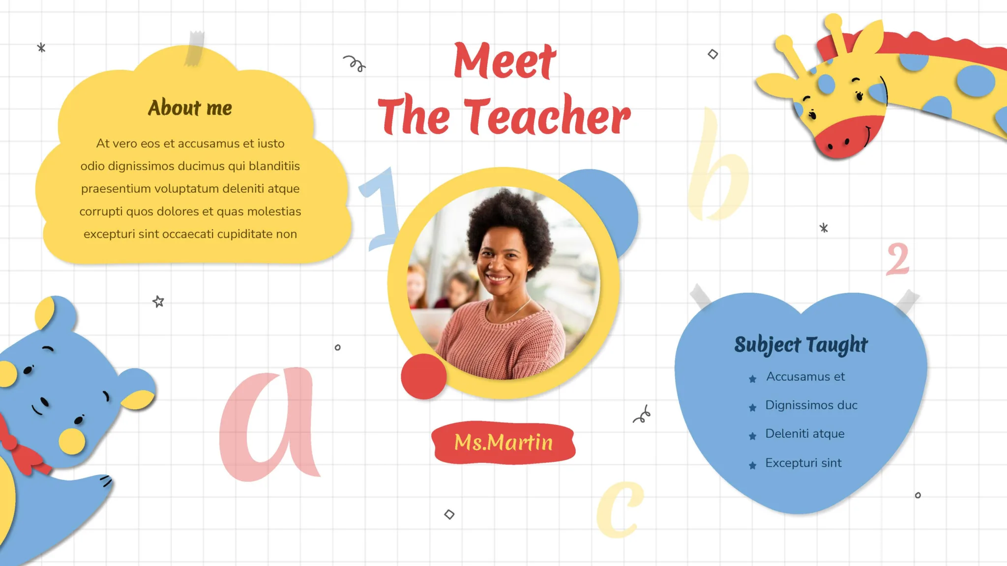 Free google slides meet your teacher template