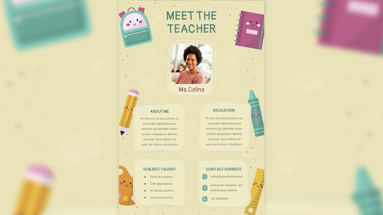 Free meet your teacher template for self introduction
