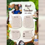 Free meet your teacher template with infographics for presentation