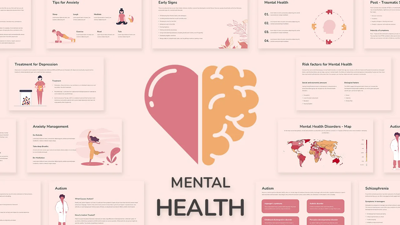 Free mental health google slides theme cover slide