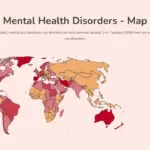 Free mental health google slides theme with world map of mental health disorders