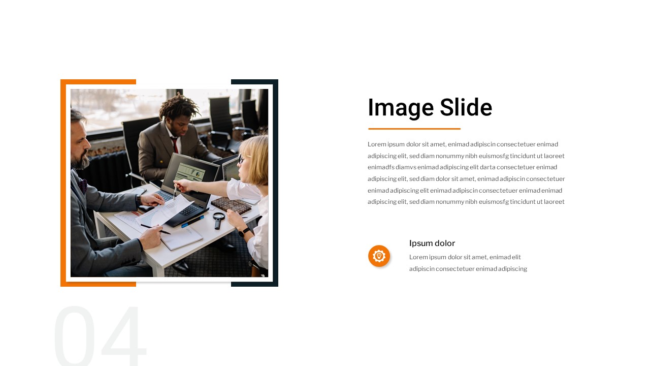 Free minimalist business google slide theme with image of peoples in discussion