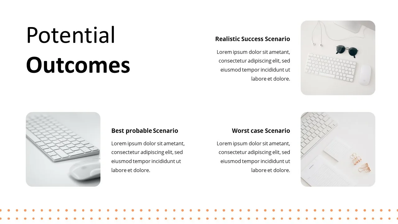 Free technology presentation google slides template for presenting possible potential outcomes