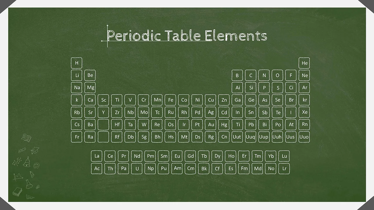 Google Slides Chalkboard Theme Periodic Table Slide