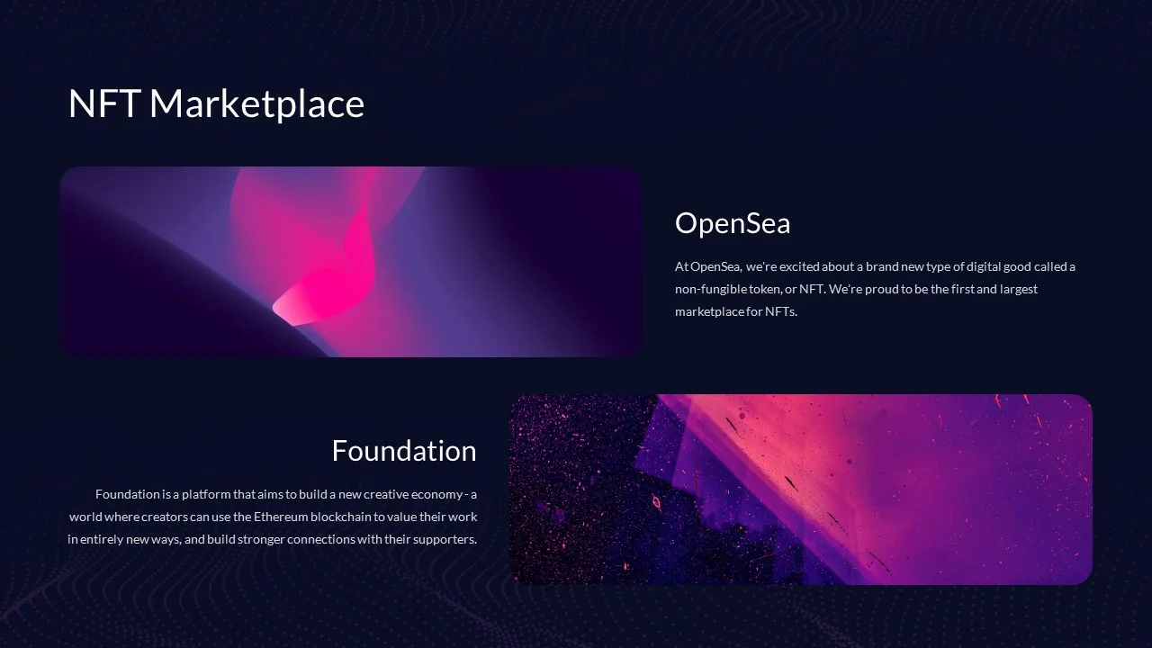 Google slides free NFT marketplace template for presentation