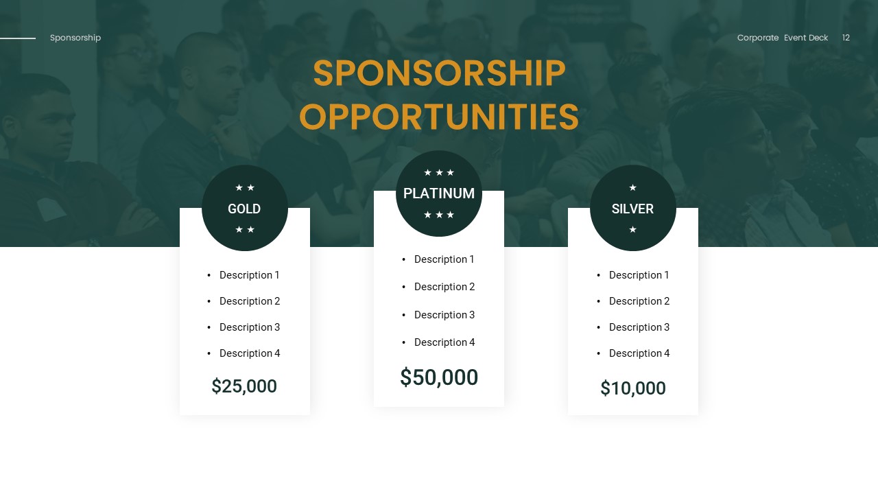 Google slides sponsorship template for presenting sponsorship opportunities