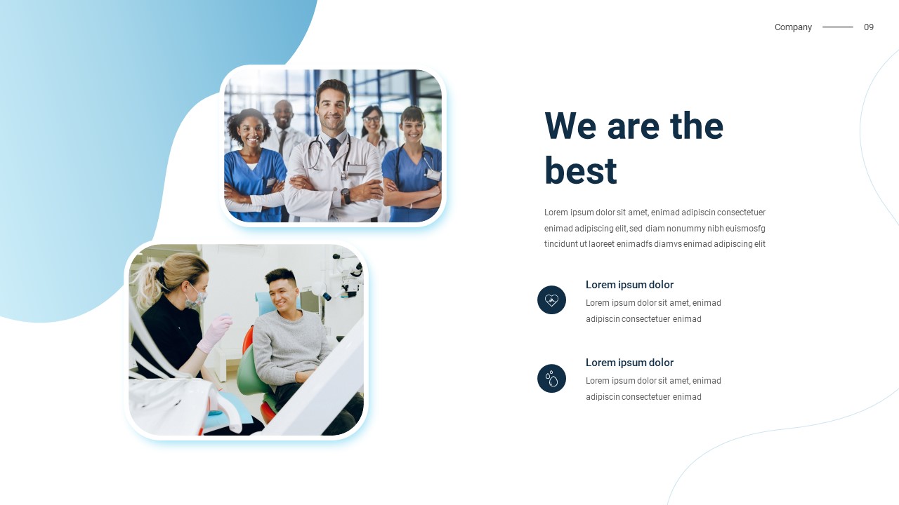 Google slides themes medical presentation template for hospitals to show why we are the best