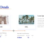 Google slides travel presentation template ticket details slide with timings