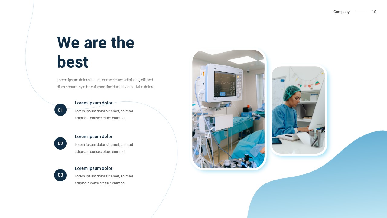 Medical google slides template for hospital presentations to showcase why we are the best