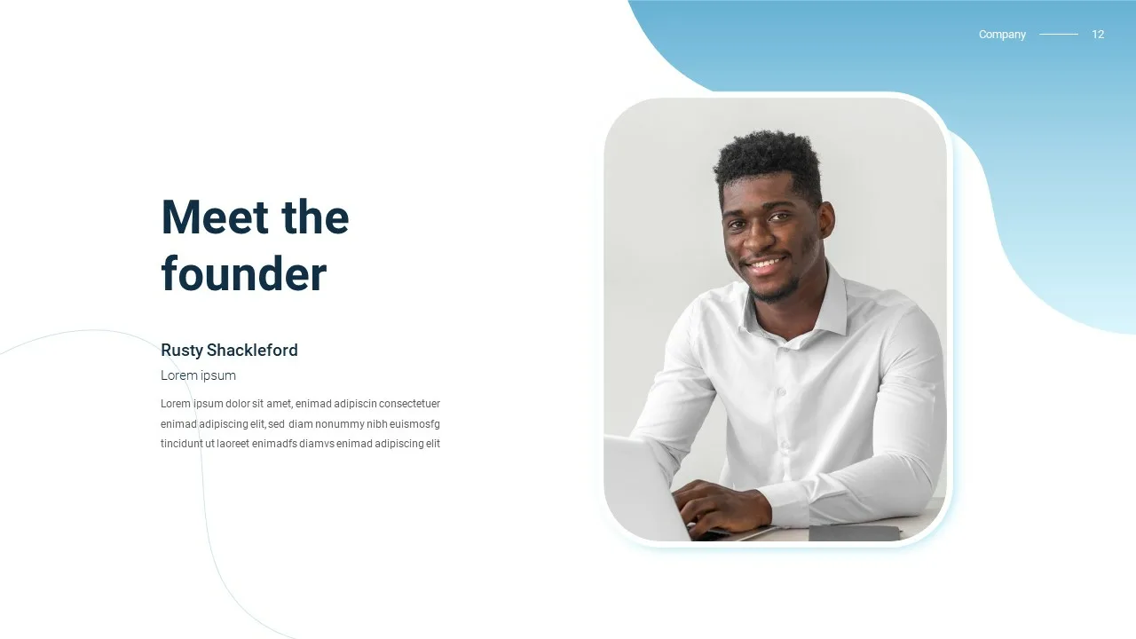 Meet the founder slide with photo for google slides medical presentation template