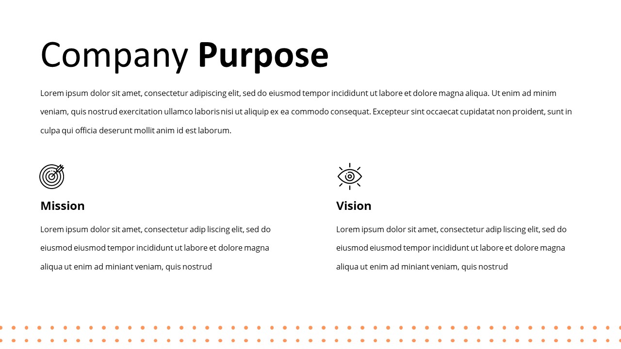 Mission and vision slide for free tech google slides template