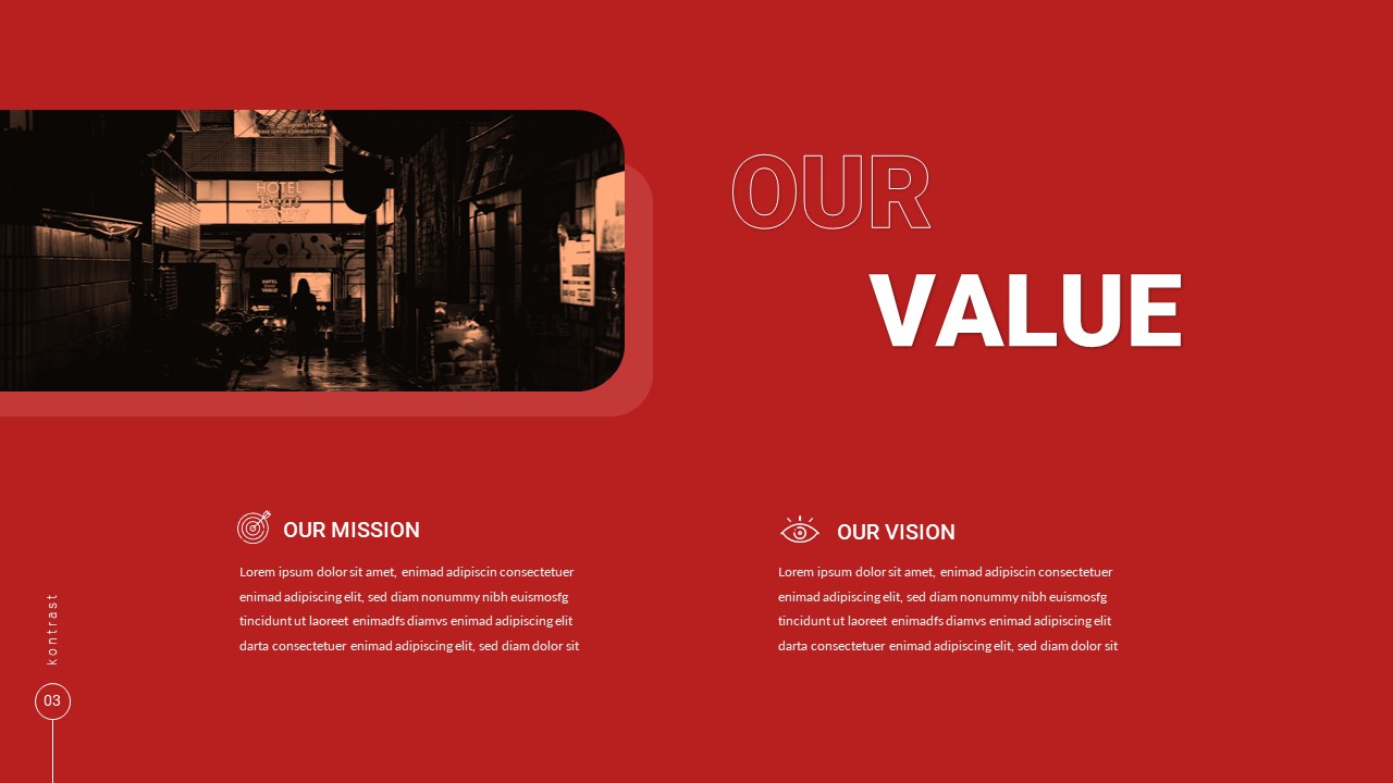Mission and vision slide for google slides digital marketing templates