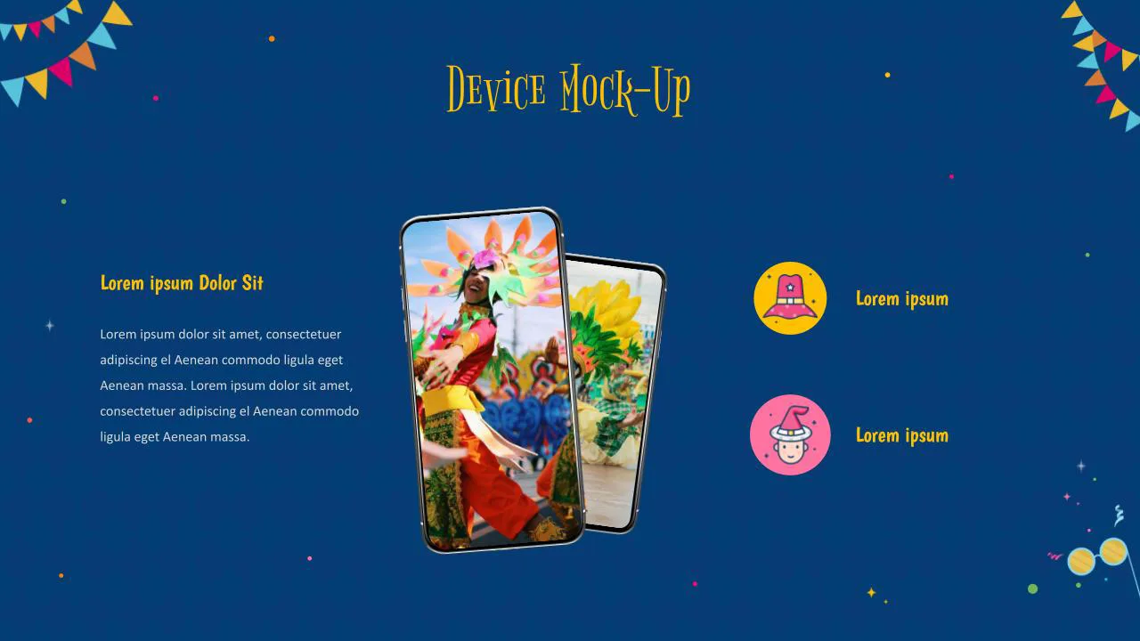 Mobile Device Mock-up Slide of Free Google Slides Carnival Template