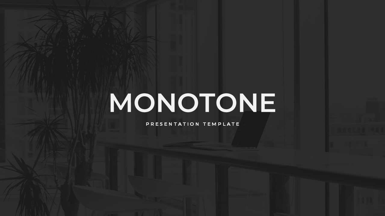Monotone presentation google slides template title slide