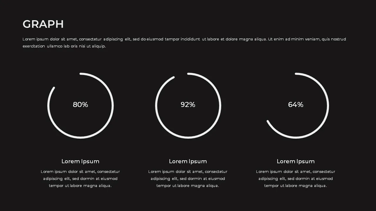 Monotone presentation template for google slides suitable for graphical representation of data