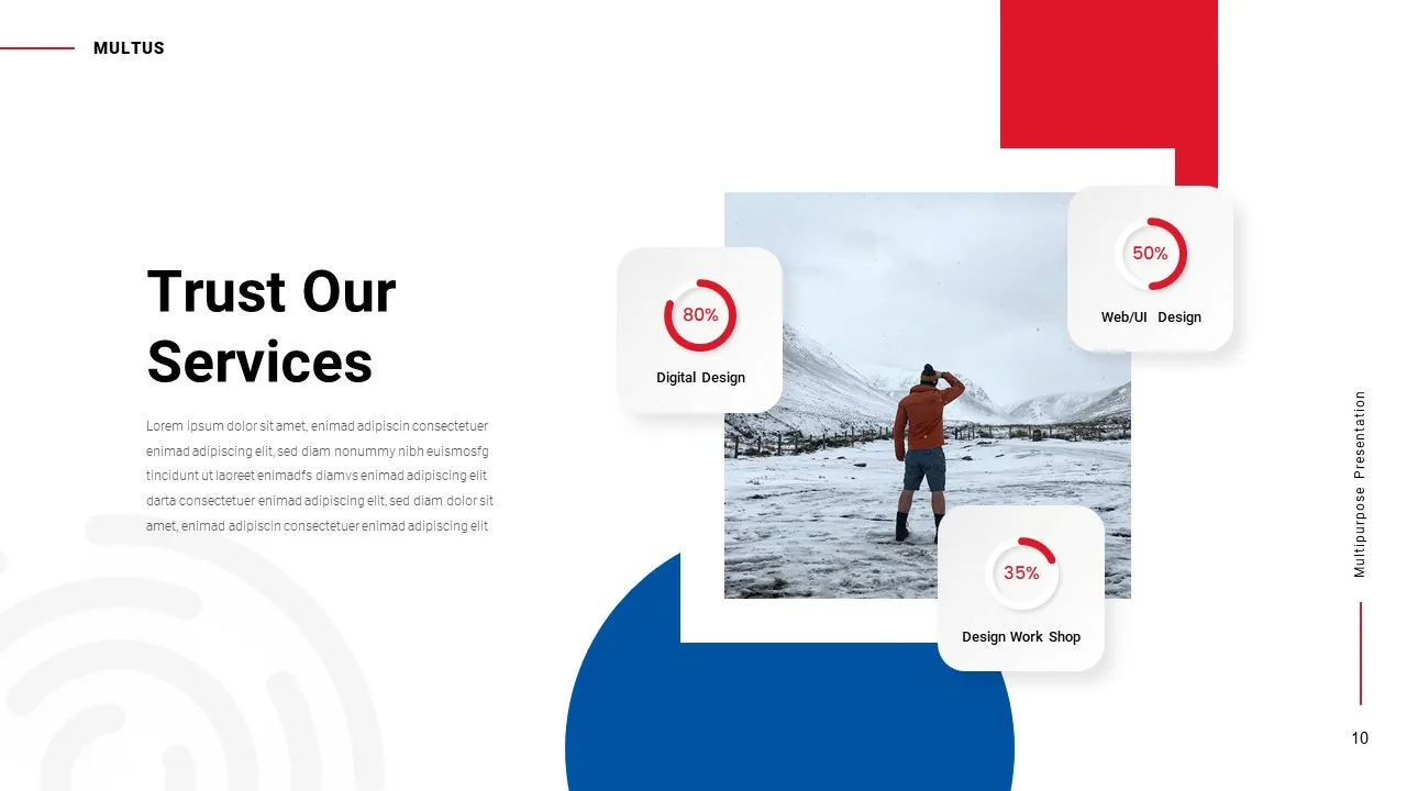 Multipurpose presentation template for google slides trust our services slide