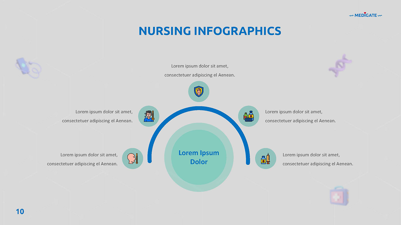 Nursing Infographics PowerPoint Template - SlideKit