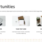 Opportunities slide with 3 images for free tech presentation for google slides