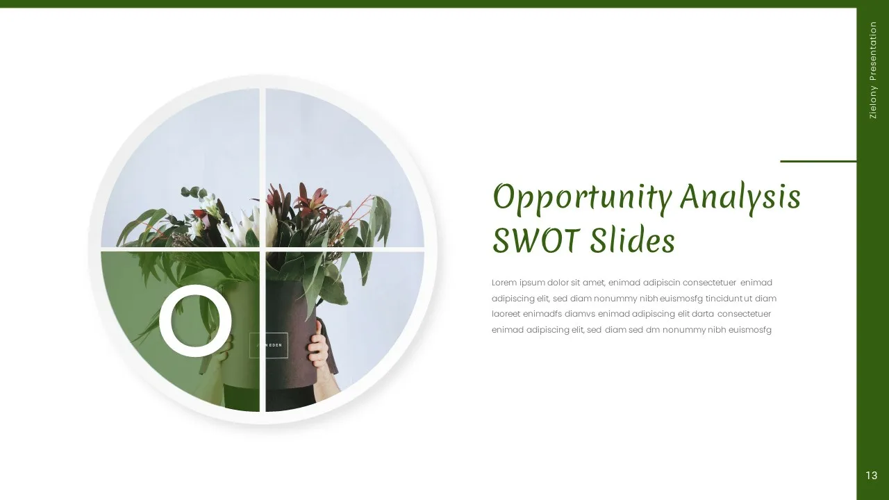 Opportunity Analysis Slide of SWOT slides for Nature Slide Templates for Google Slides