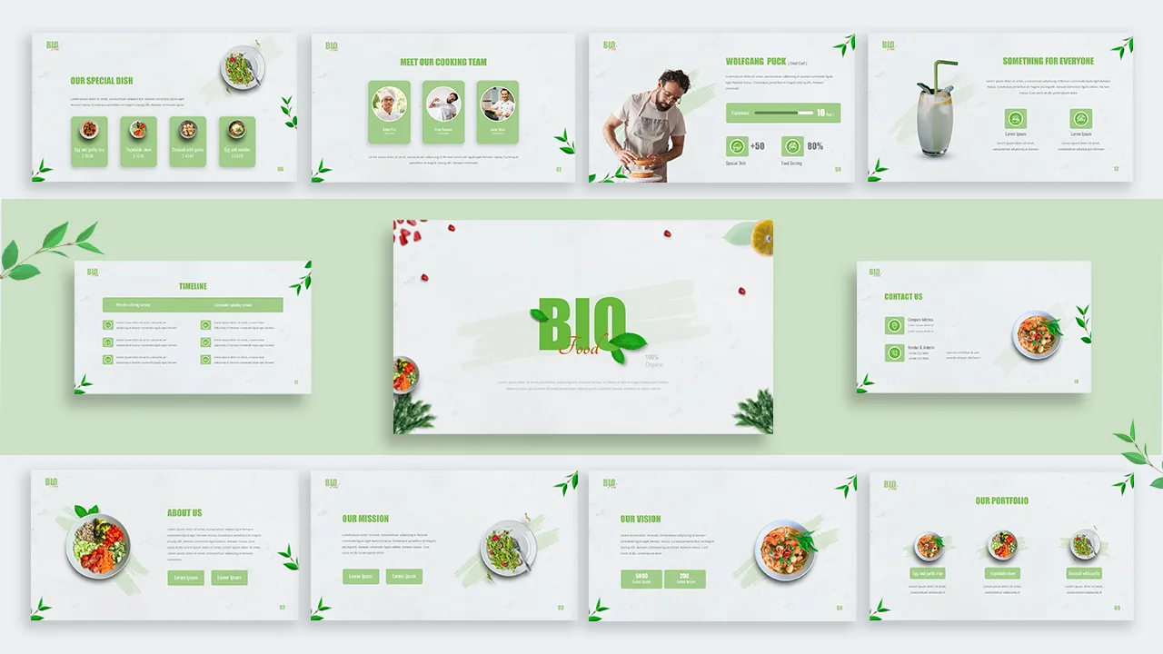 Organic Food google slides theme cover slide