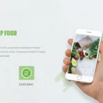 Organic food google slides theme mobile mock-up slide