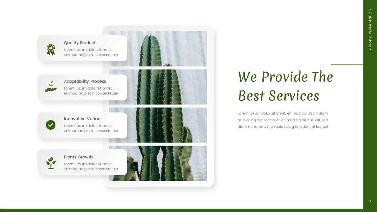Our Best Services Slide for Google Slides Themes Nature Template