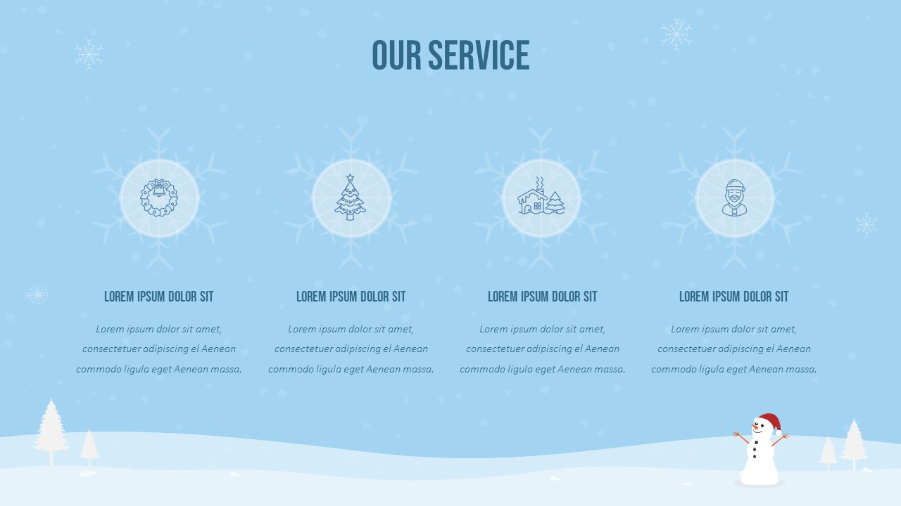 Our Services Slide of Free Google Slides Winter Theme