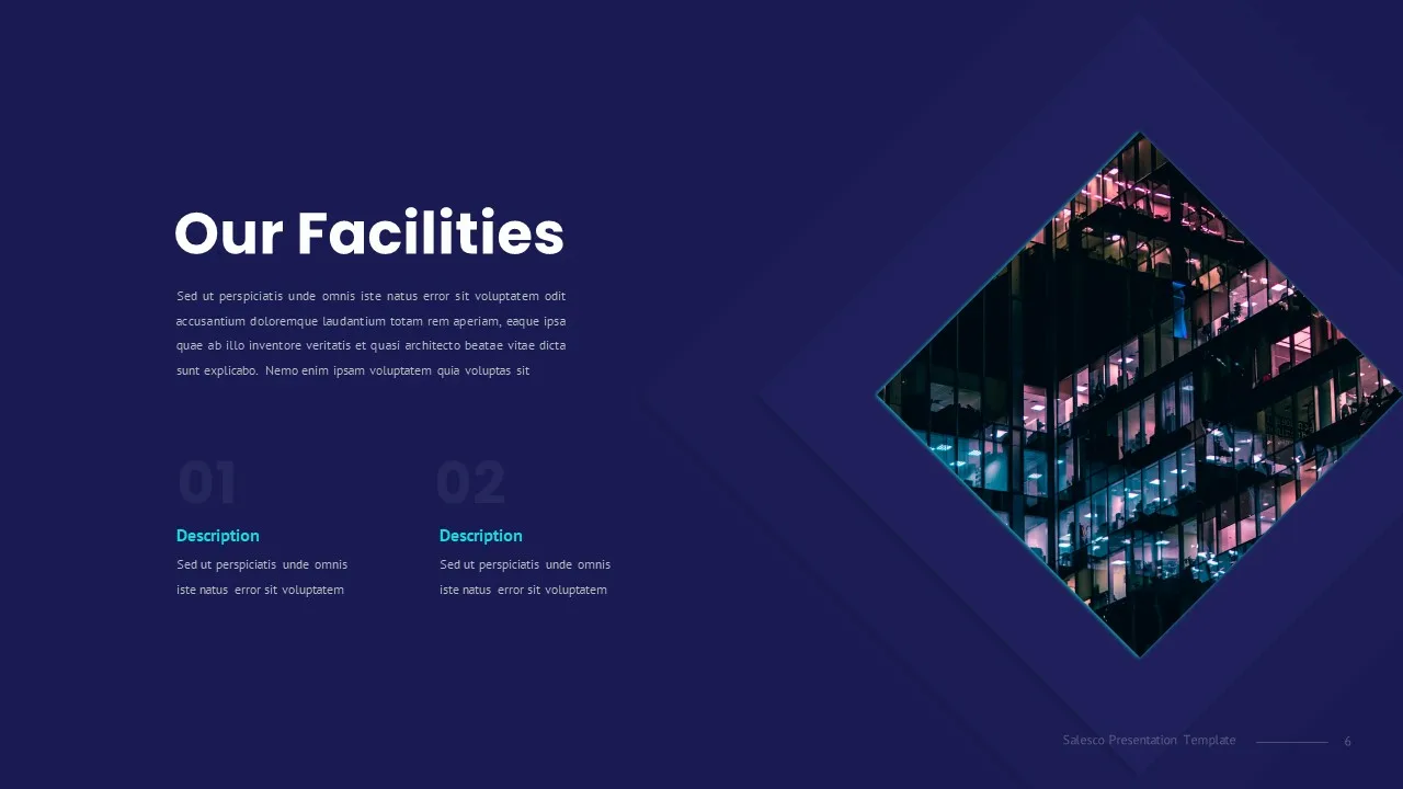Our facilities slide for google slides sales strategy presentation templates