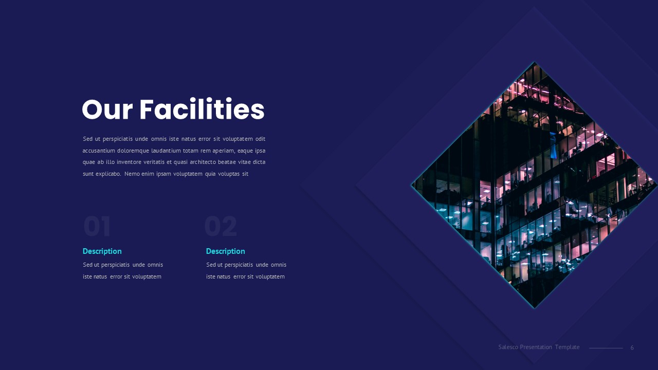 Our facilities slide for google slides sales strategy presentation templates