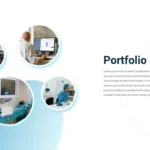 Our portfolio slide for hospitals, health care and medical google slides templates for presentation